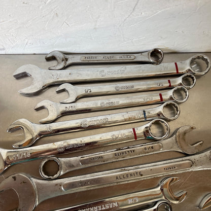 Assortment of 23 Combination Wrenches – Kobalt, Masterhand, Allenite & More