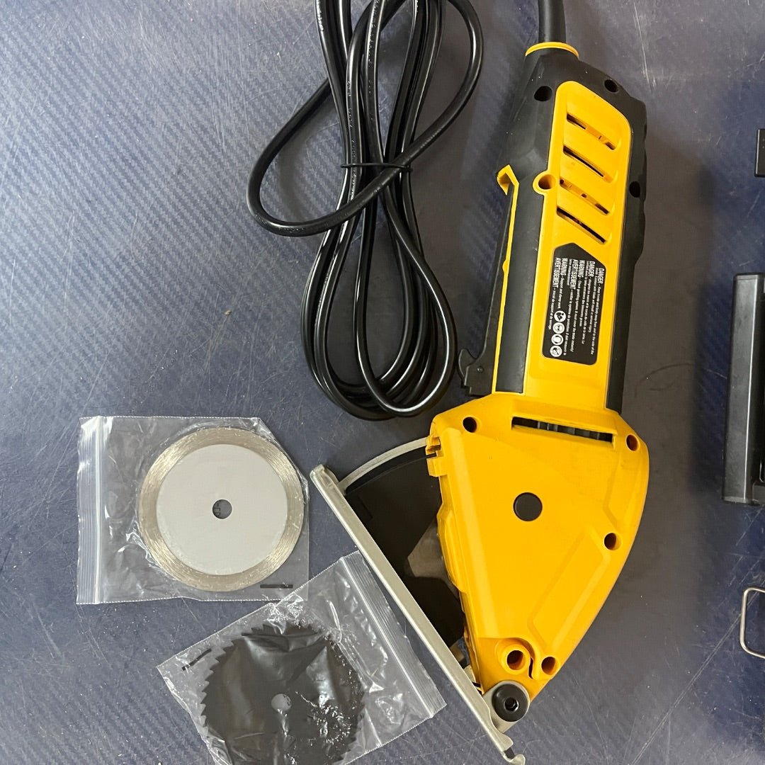 Rotorazer Compact Circular Saw – All-in-One Handheld Power Cutter with Guide & Blades