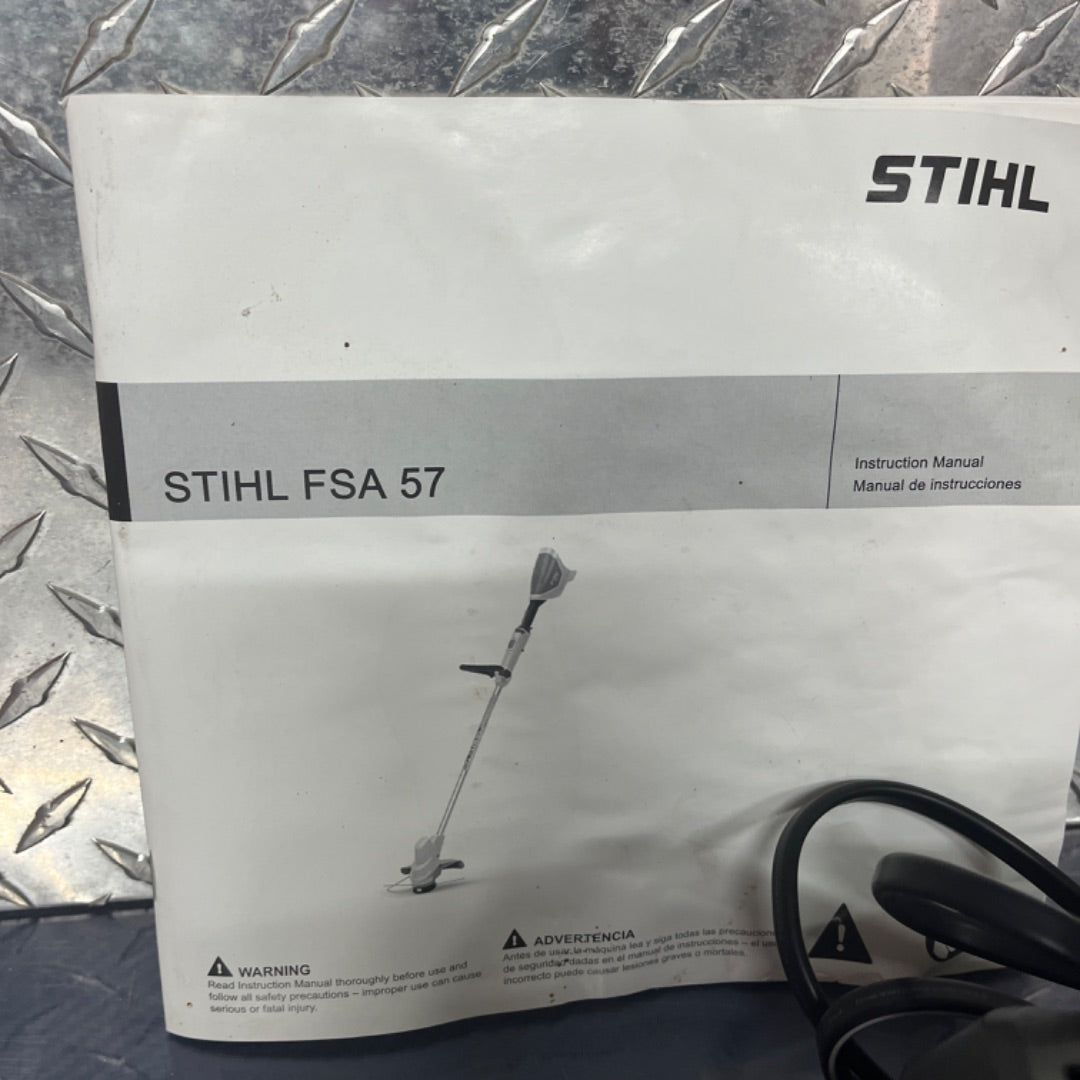 Stihl FSA 57 Battery Trimmer Kit – Includes Charger & 2 AK10 Batteries | Lightweight Cordless Weed Eater