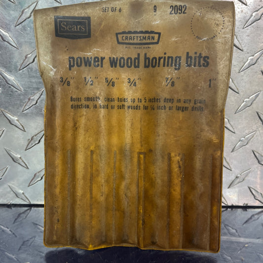 6 Vintage Sears Craftsman Wood Boring Bits Set #2092 – Power Drill Auger Bits