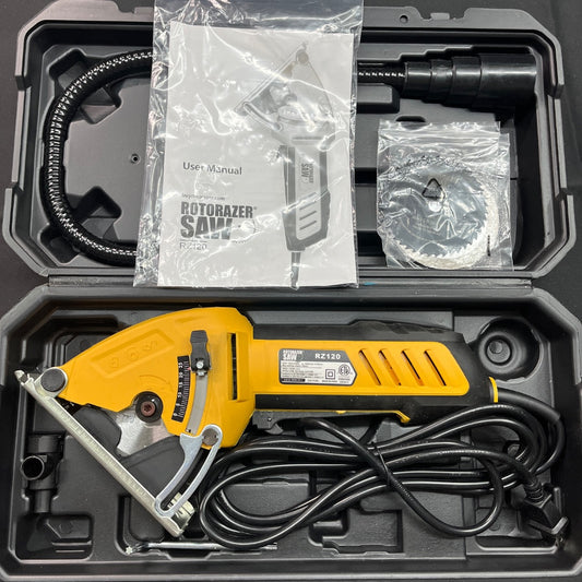 Rotorazer Compact Circular Saw – All-in-One Handheld Power Cutter with Guide & Blades