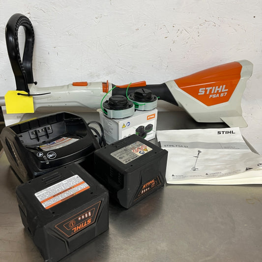 Stihl FSA 57 Battery Trimmer Kit – Includes Charger & 2 AK10 Batteries | Lightweight Cordless Weed Eater