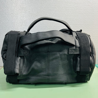 Carroll Leather Sissy Bar Bag – Black Motorcycle Travel Duffle