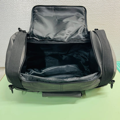 Carroll Leather Sissy Bar Bag – Black Motorcycle Travel Duffle